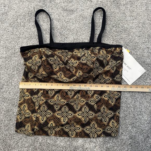 A Shore Fit Swim Tankini Top Plus Sz 20W Retro 70s Glam Boho Beach Light Padding - Picture 12 of 12